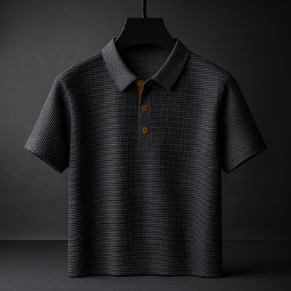 Men's Textured Collared Polo Shirt | Short Sleeve