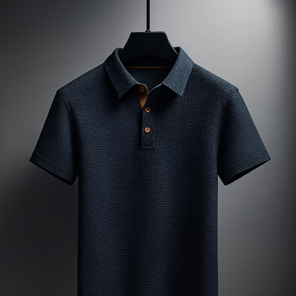 Men's Textured Collared Polo Shirt | Short Sleeve