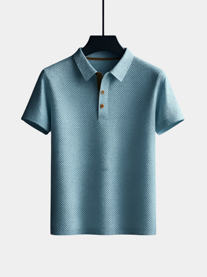 Men's Textured Collared Polo Shirt | Short Sleeve