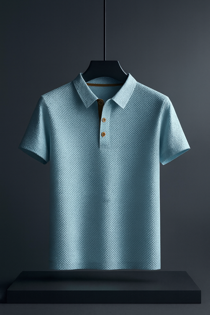 Men's Textured Collared Polo Shirt | Short Sleeve