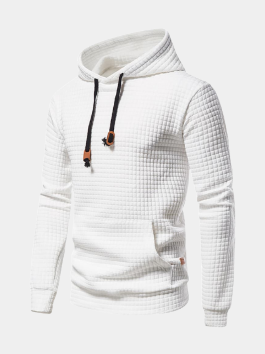 Men's Textured Drawstring Hoodie | Kangaroo Pocket