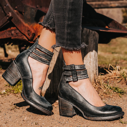 Women's Buckle Strap Heels | Block Heel