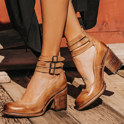 Women's Buckle Strap Heels | Block Heel