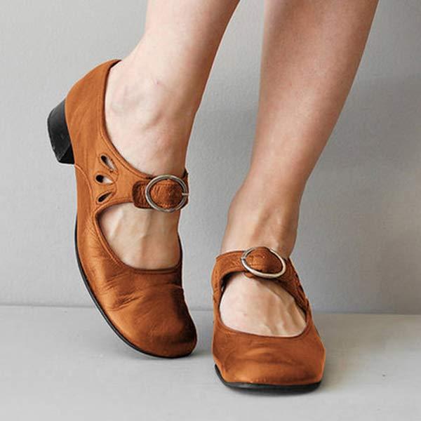 Women's Buckled Block-Heel Heels | Mary Jane