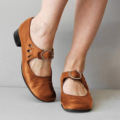 Women's Buckled Block-Heel Heels | Mary Jane