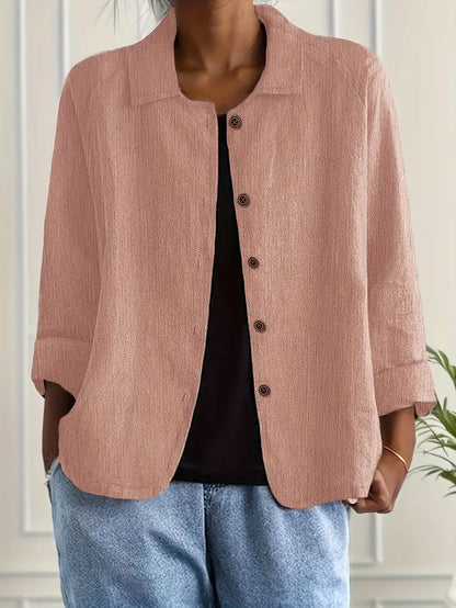 Women's Button-Front Collared Top | Long Sleeve
