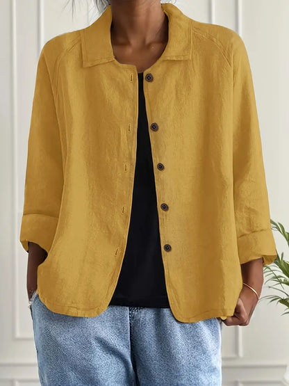 Women's Button-Front Collared Top | Long Sleeve