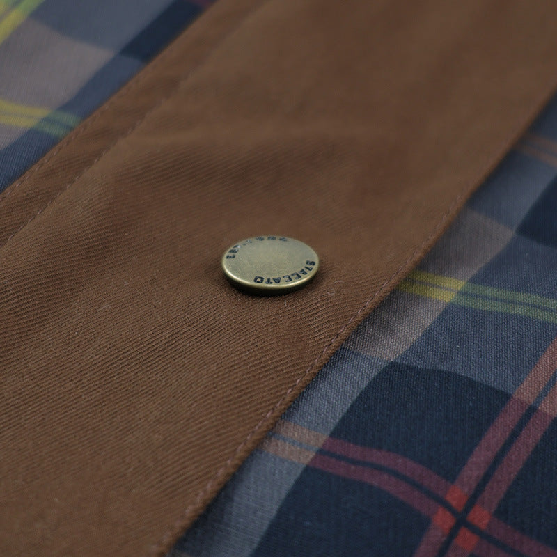 Women's Checked Collar Jacket | Button-Front