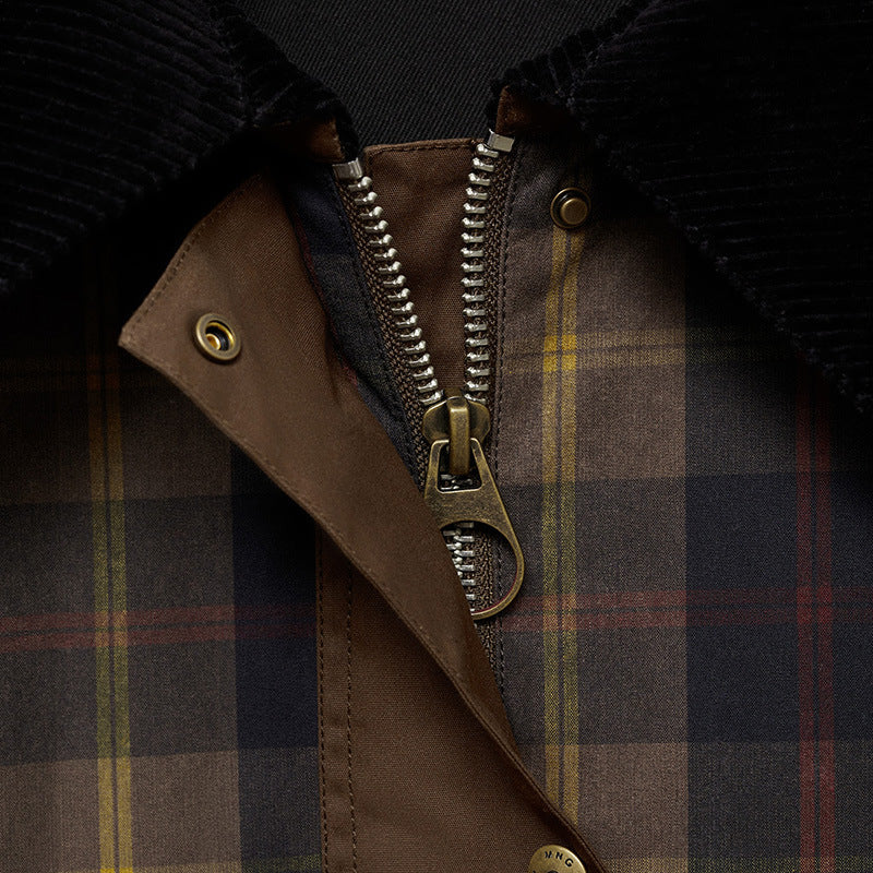 Women's Checked Collar Jacket | Button-Front