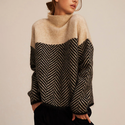 Beatrice | Chevron Roll Neck Jumper
