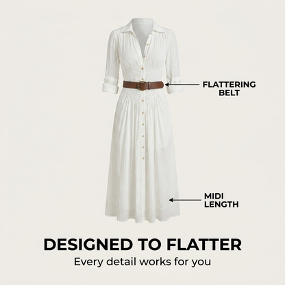 Tabitha | Maxi Collared Button-Front Dress