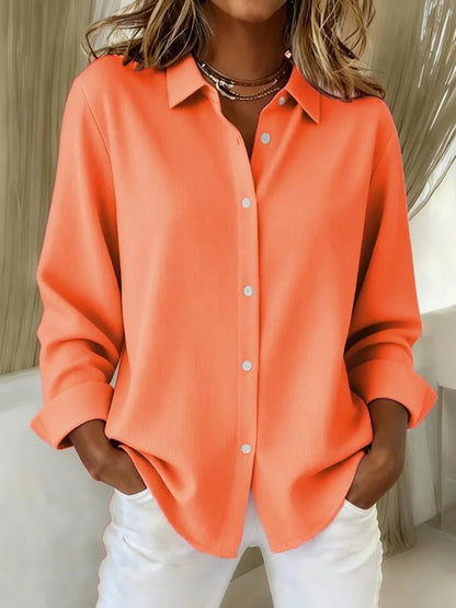 Women's Collared Button-Up Blouse | Long Sleeve