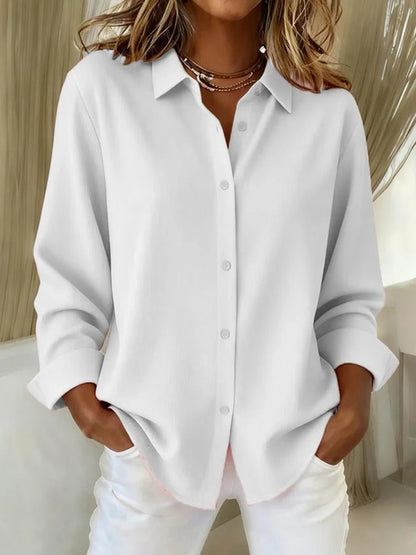Women's Collared Button-Up Blouse | Long Sleeve
