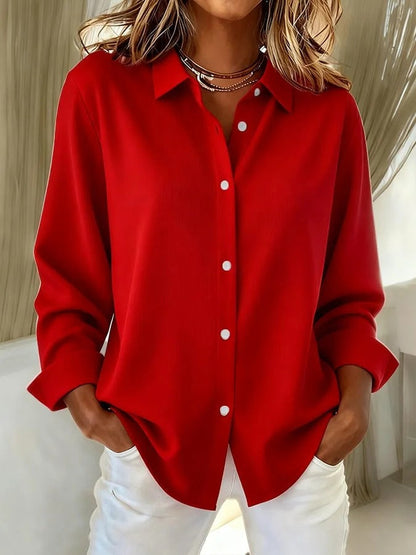 Women's Collared Button-Up Blouse | Long Sleeve