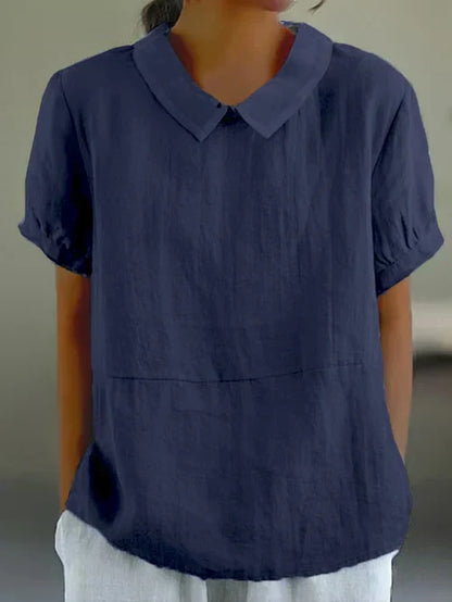 Women's Collared Relaxed Blouse | Short Sleeve