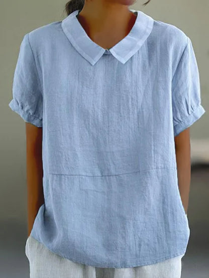 Women's Collared Relaxed Blouse | Short Sleeve