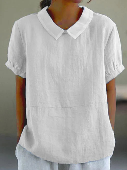 Women's Collared Relaxed Blouse | Short Sleeve