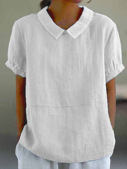 Women's Collared Relaxed Blouse | Short Sleeve
