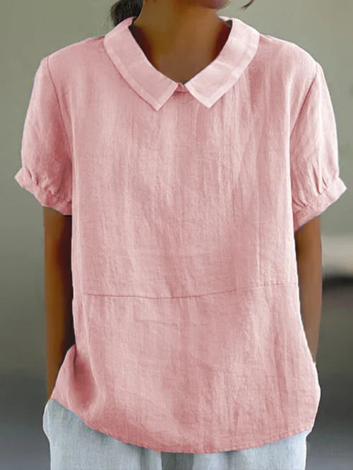 Women's Collared Relaxed Blouse | Short Sleeve