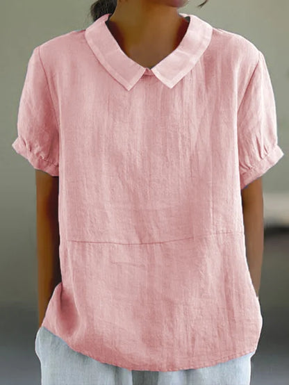Women's Collared Relaxed Blouse | Short Sleeve