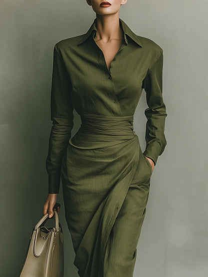 Henrietta | Maxi Collared Ruched Dress