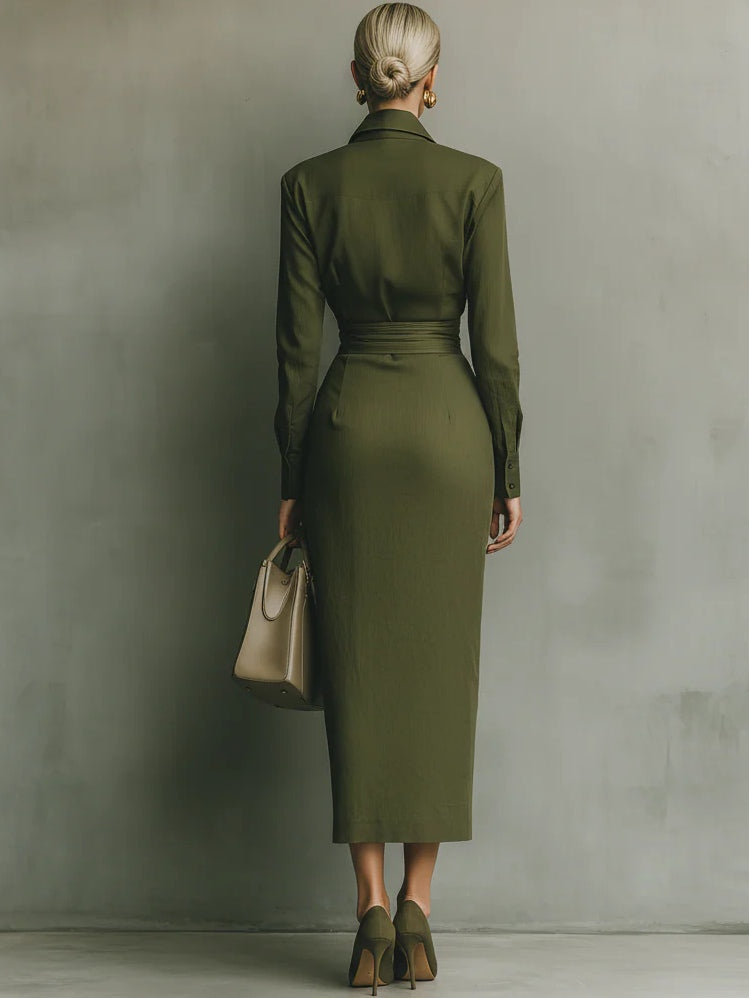 Henrietta | Maxi Collared Ruched Dress