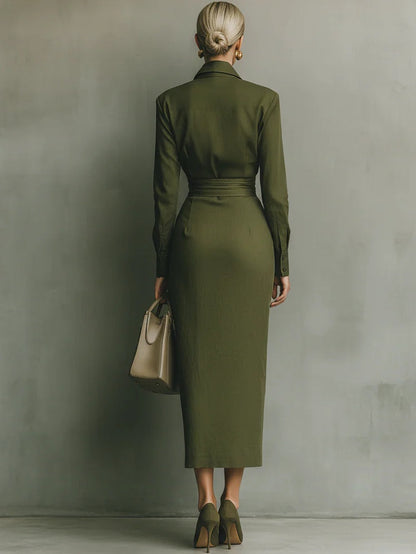 Henrietta | Maxi Collared Ruched Dress