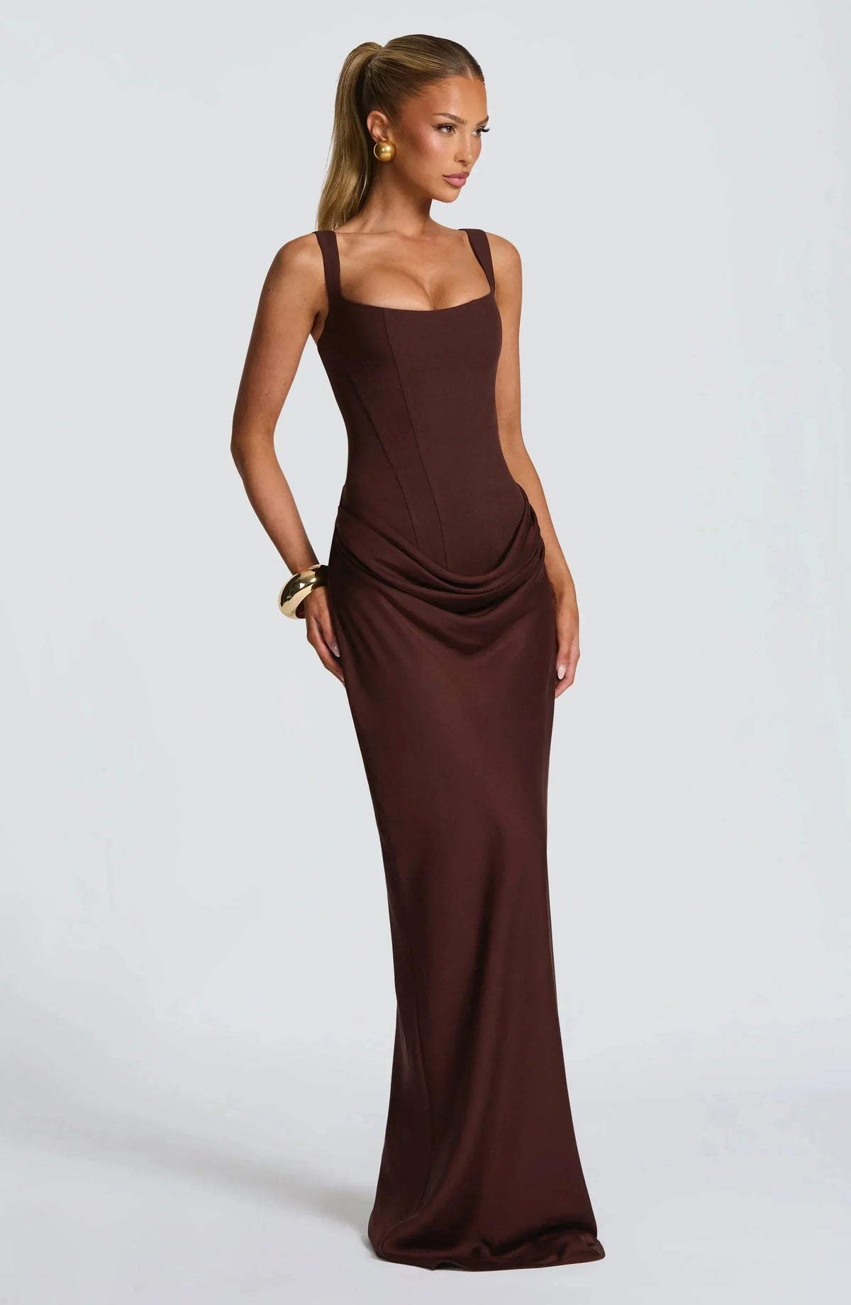 Fern | Maxi Corset Draped Dress