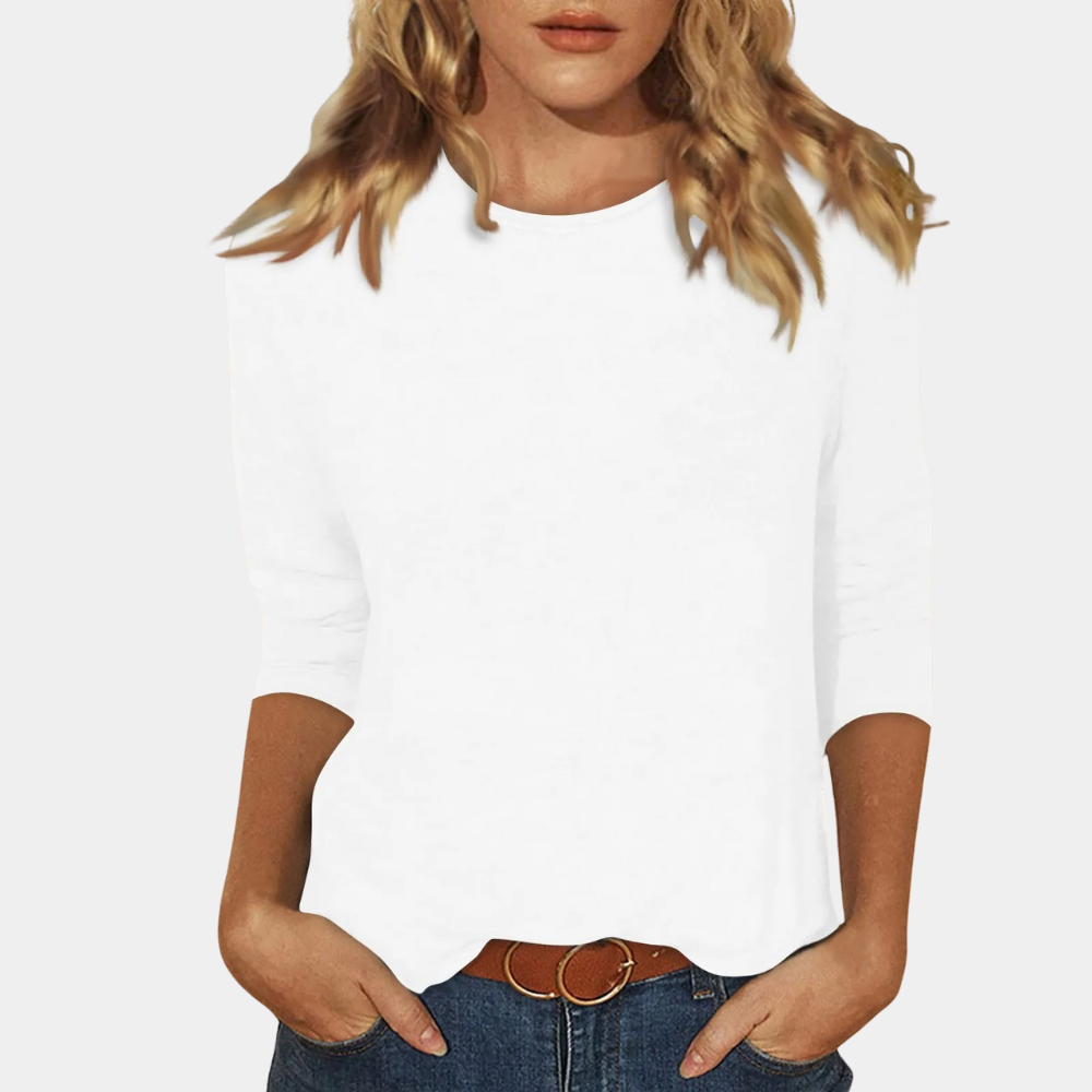 Women's Crew Neck Top | Three-Quarter Sleeve