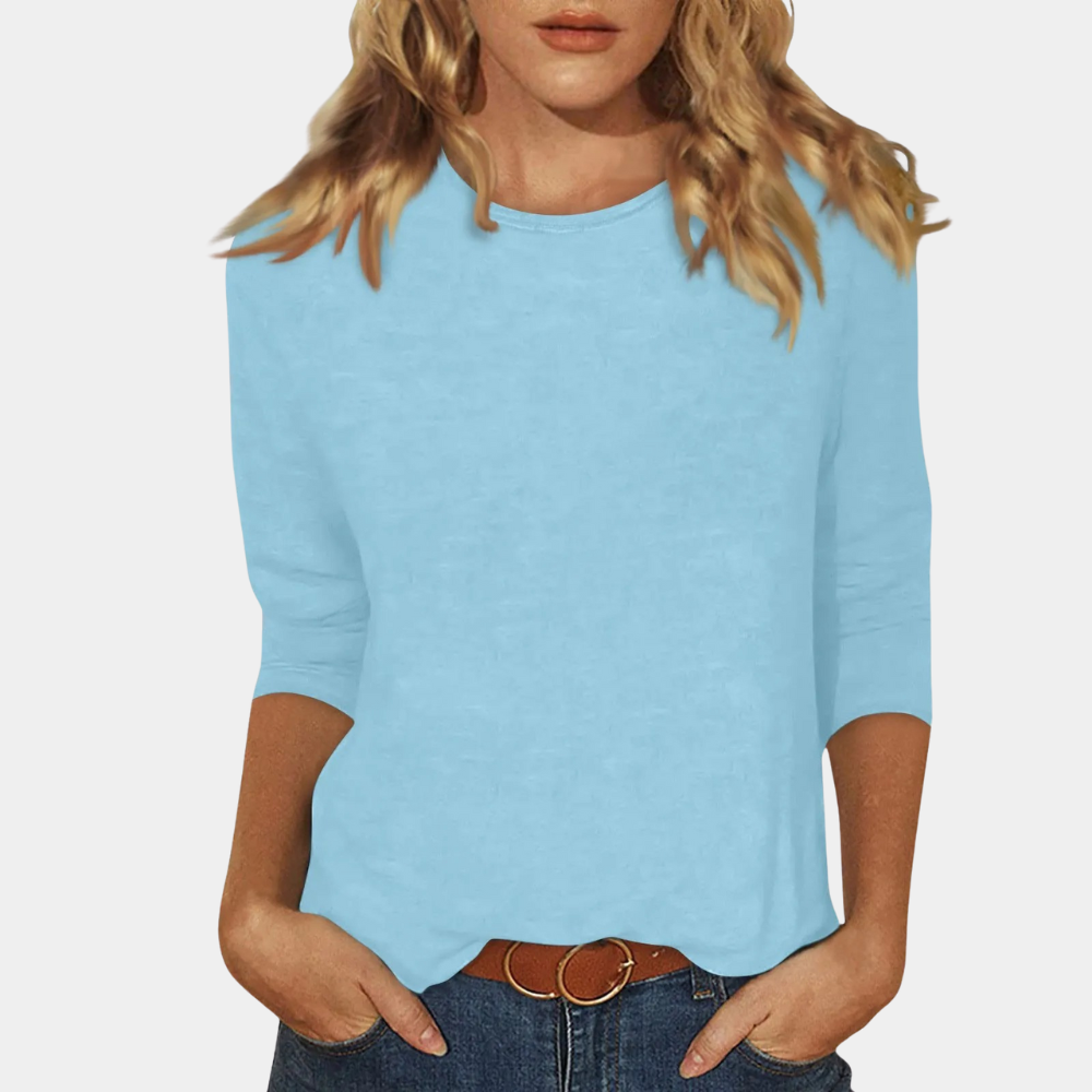Women's Crew Neck Top | Three-Quarter Sleeve
