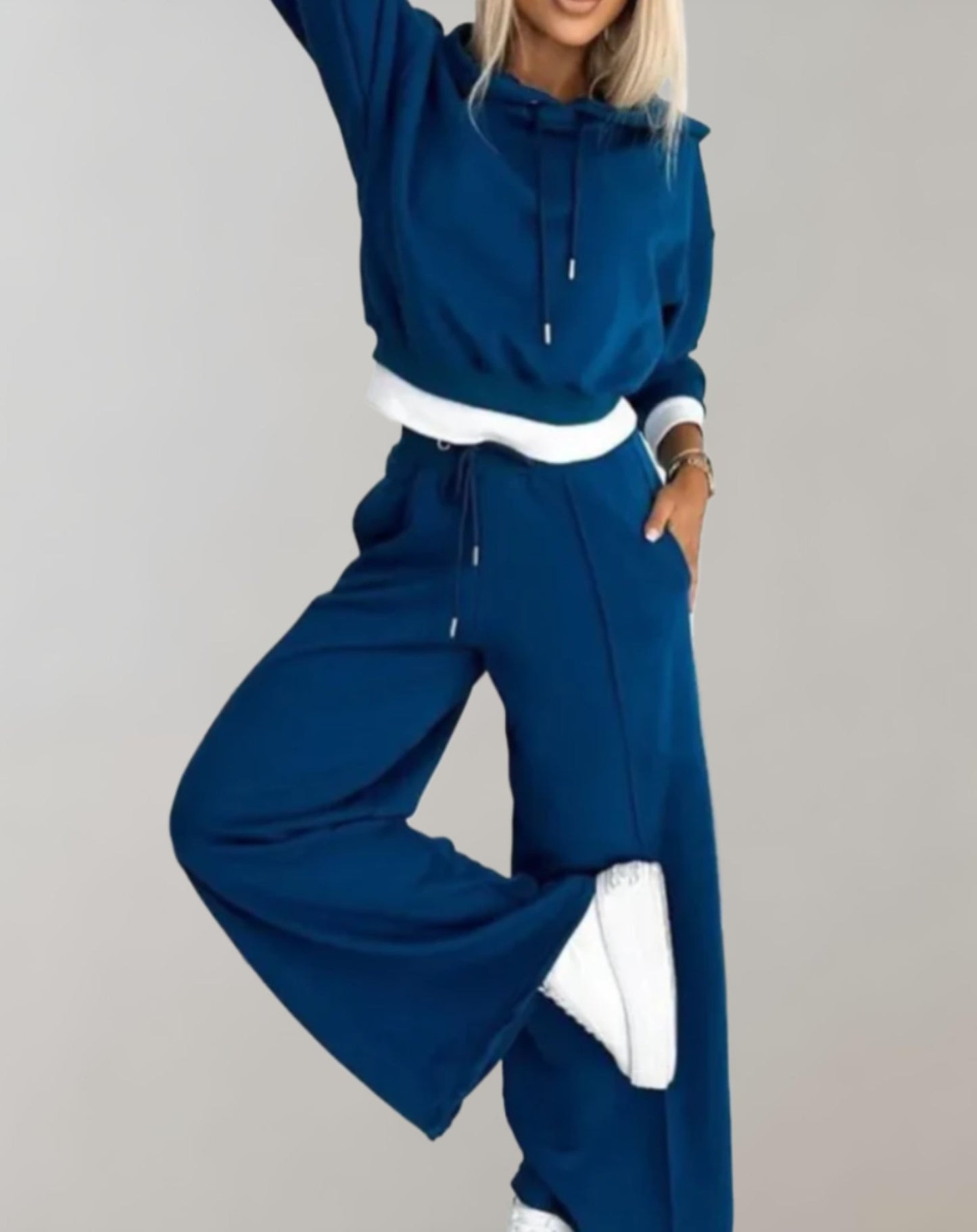Women's Cropped Drawstring Hoodie | Loungewear Set