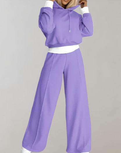 Women's Cropped Drawstring Hoodie | Loungewear Set