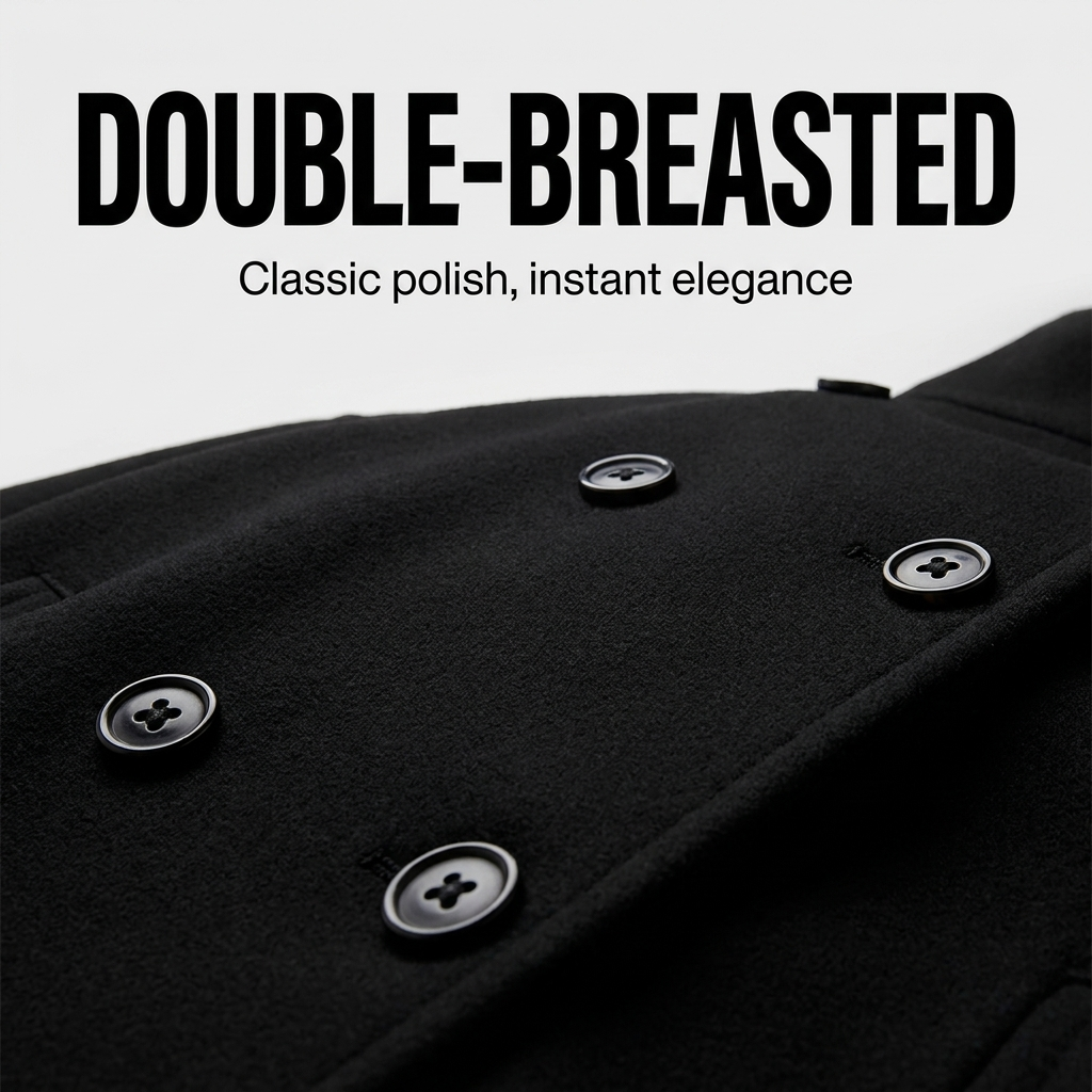 Women's Double-Breasted High-Neck Coat | Cropped