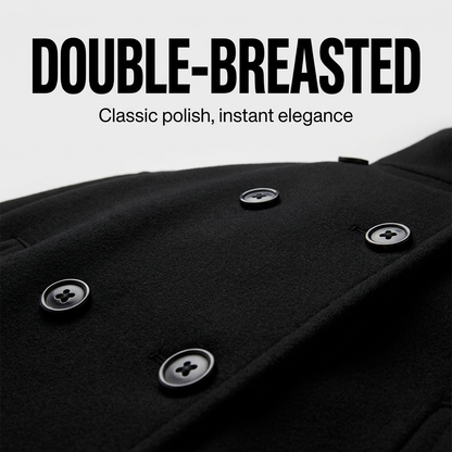 Women's Double-Breasted High-Neck Coat | Cropped