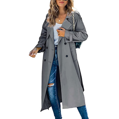 Hazel | Longline Double-Breasted Lapel Coat