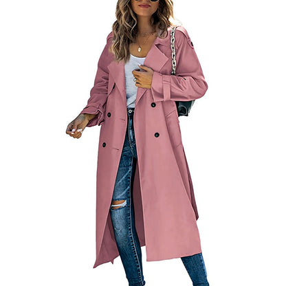 Hazel | Longline Double-Breasted Lapel Coat