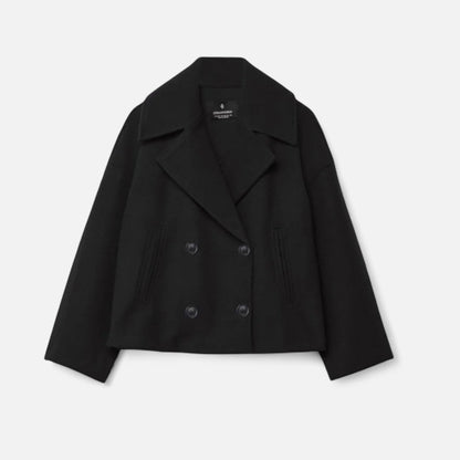Women's Double-Breasted Lapel Jacket | Cropped