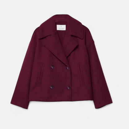 Women's Double-Breasted Lapel Jacket | Cropped