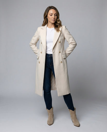 Nora | Longline Double-Breasted Tailored Coat