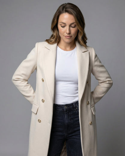 Nora | Longline Double-Breasted Tailored Coat