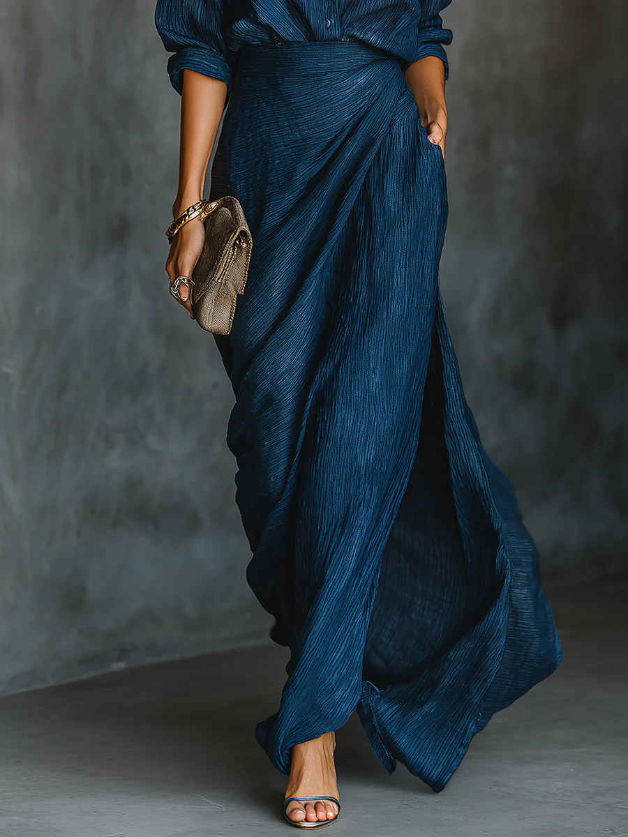 Women's Draped Wrap Skirt | Maxi