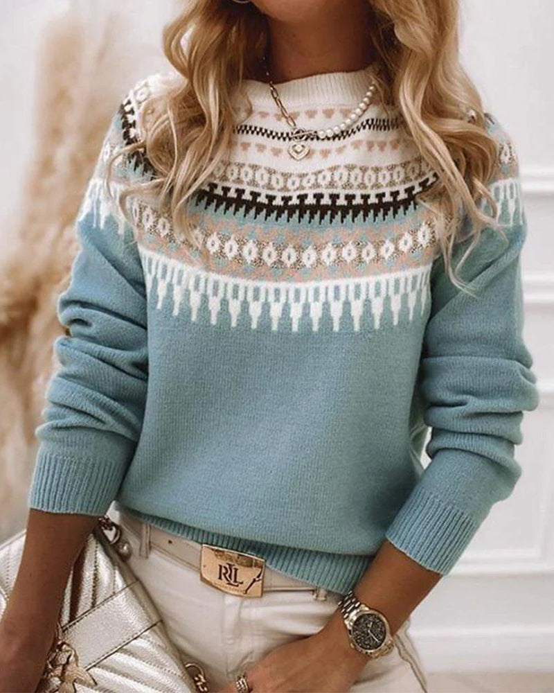Women's Fair Isle Crew Neck Jumper | Patterned