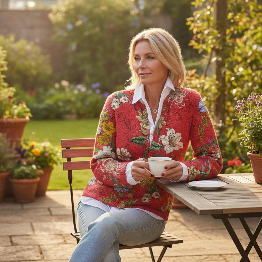 Women's Floral Buttoned Cardigan | Long Sleeve