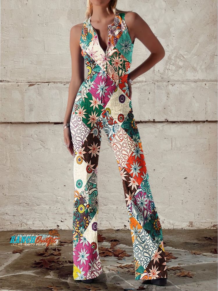 Cora | Floral Sleeveless Jumpsuit