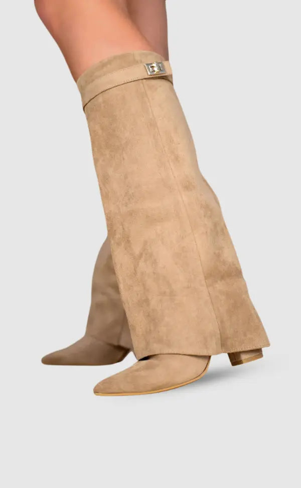 Women's Fold-Over Knee-High Boots | Pointed Toe