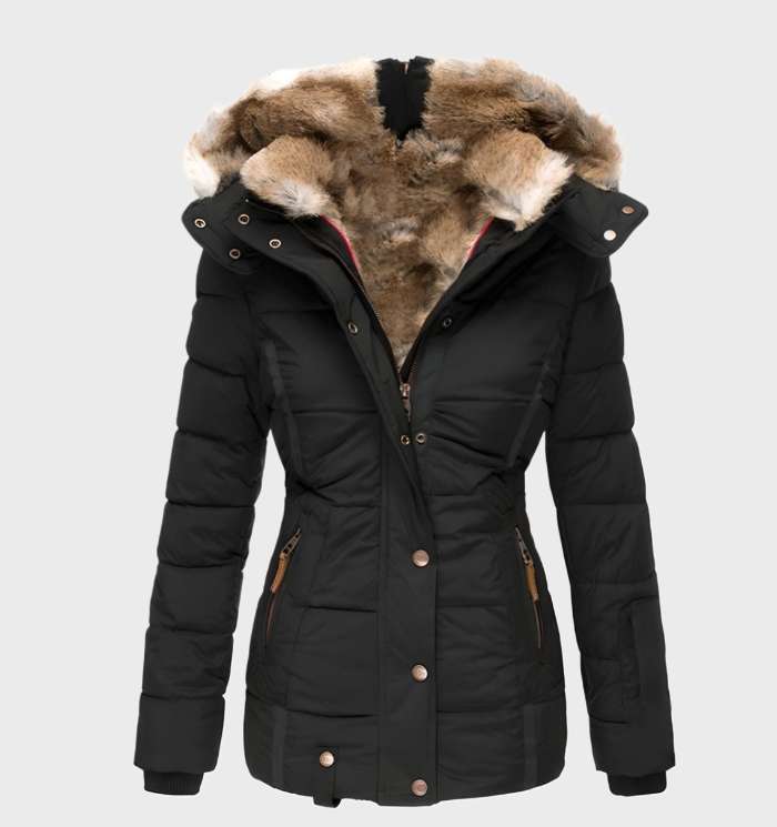 Women's Trim Hooded Padded Jacket | Quilted