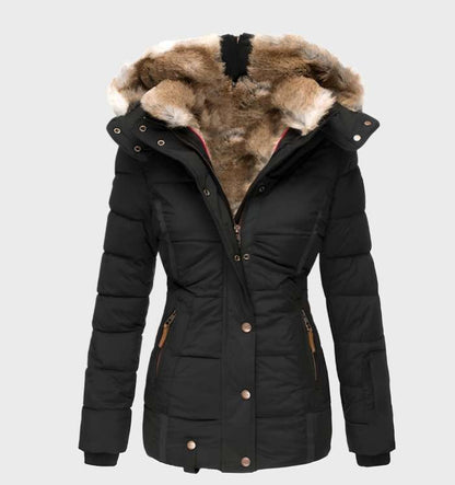 Women's Trim Hooded Padded Jacket | Quilted