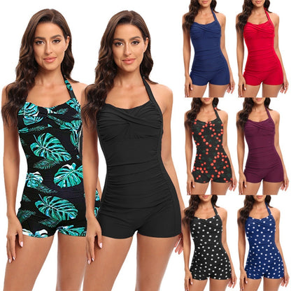 Women's Halter Ruched Swimwear | One-Piece
