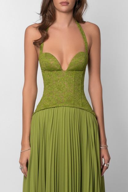 Imogen | Maxi Halterneck Corset Dress