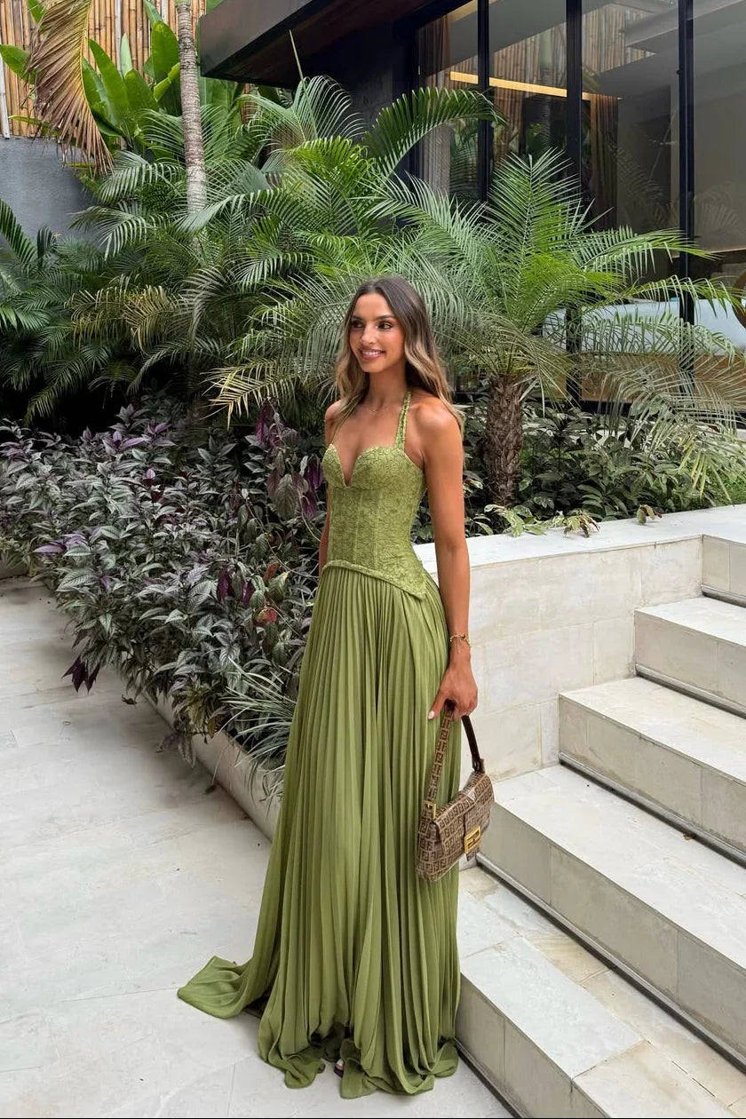 Imogen | Maxi Halterneck Corset Dress